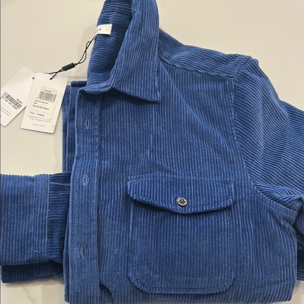 Reiss - Men’s Blue Corduroy Overshirt - Picture 14 of 14
